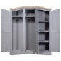 vidaXL Kleiderschrank Mexiko-Stil Kiefernholz 3 Türen Grau vidaXL Kleiderschrank Mexiko-Stil Kiefernholz 3 Türen Grau