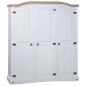 vidaXL Kleiderschrank Mexiko-Stil Kiefernholz 3 Türen Weiß vidaXL Kleiderschrank Mexiko-Stil Kiefernholz 3 Türen Weiß