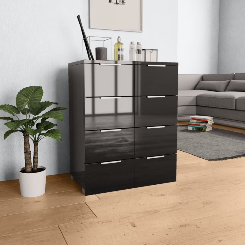 vidaXL Sideboard Hochglanz-Schwarz 60x35x80 cm Holzwerkstoff vidaXL Sideboard Hochglanz-Schwarz 60x35x80 cm Holzwerkstoff