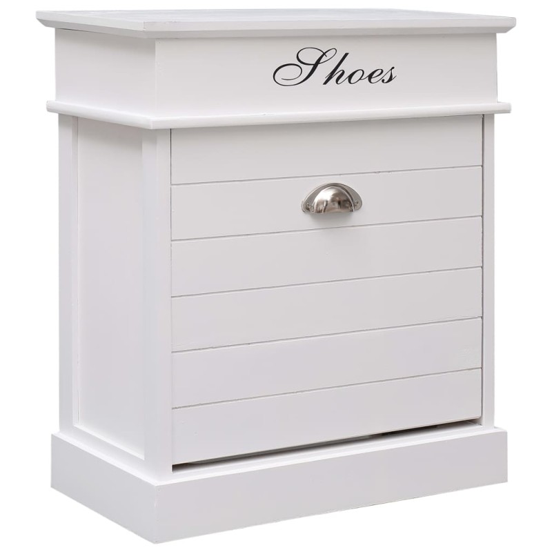 vidaXL Schuhschrank Weiß 50 x 28 x 58 cm Paulownia Holz vidaXL Schuhschrank Weiß 50 x 28 x 58 cm Paulownia Holz