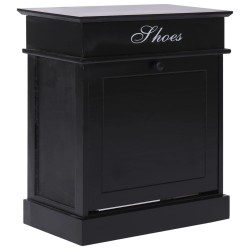 vidaXL Schuhschrank Schwarz 50 x 28 x 58 cm Paulownia Holz