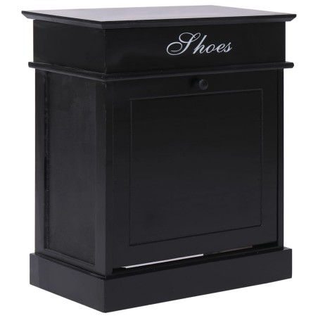 vidaXL Schuhschrank Schwarz 50 x 28 x 58 cm Paulownia Holz