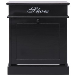 vidaXL Schuhschrank Schwarz 50 x 28 x 58 cm Paulownia Holz