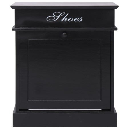 vidaXL Schuhschrank Schwarz 50 x 28 x 58 cm Paulownia Holz