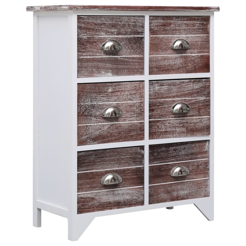 vidaXL Beistellschrank 6 Schubladen Braun 60x30x75cm Paulownia Holz vidaXL Beistellschrank 6 Schubladen Braun 60x30x75cm Paulownia Holz