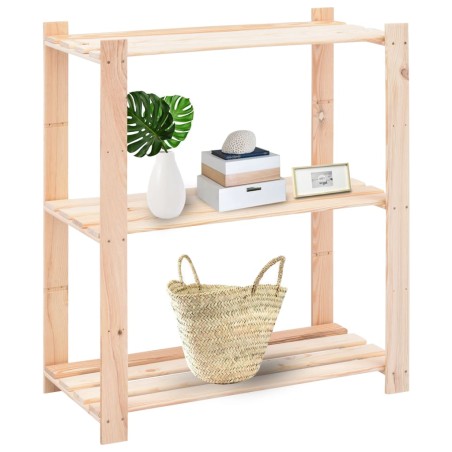 vidaXL Lagerregal mit 3 Böden 80×38×90 cm Kiefer Massivholz 150 kg 