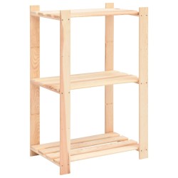 vidaXL Lagerregal mit 3 Böden 60×38×90 cm Kiefer Massivholz 150 kg 