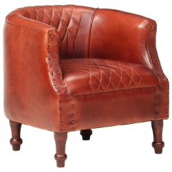 vidaXL Sessel Braun 62 x 58 x 65 cm Echtleder