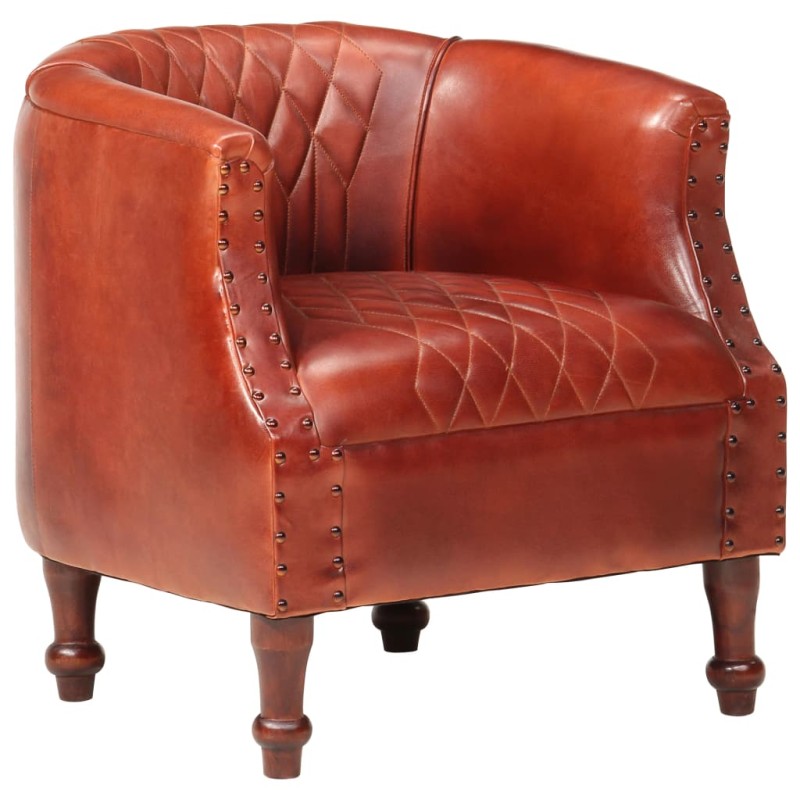 vidaXL Sessel Braun 62 x 58 x 65 cm Echtleder vidaXL Sessel Braun 62 x 58 x 65 cm Echtleder