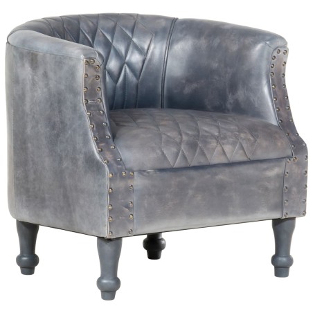 vidaXL Sessel Grau 62 x 58 x 65 cm Echtleder