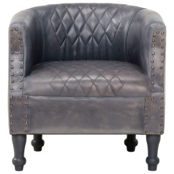 vidaXL Sessel Grau 62 x 58 x 65 cm Echtleder