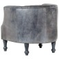 vidaXL Sessel Grau 62 x 58 x 65 cm Echtleder vidaXL Sessel Grau 62 x 58 x 65 cm Echtleder
