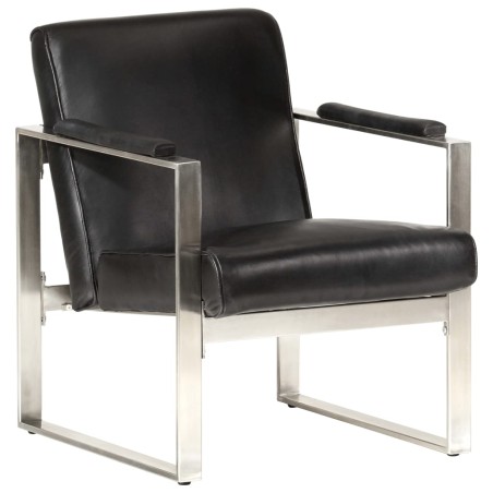 vidaXL Sessel Schwarz 60 x 73 x 77 cm Echtleder