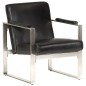 vidaXL Sessel Schwarz 60 x 73 x 77 cm Echtleder vidaXL Sessel Schwarz 60 x 73 x 77 cm Echtleder