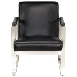 vidaXL Sessel Schwarz 60 x 73 x 77 cm Echtleder