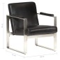 vidaXL Sessel Schwarz 60 x 73 x 77 cm Echtleder vidaXL Sessel Schwarz 60 x 73 x 77 cm Echtleder