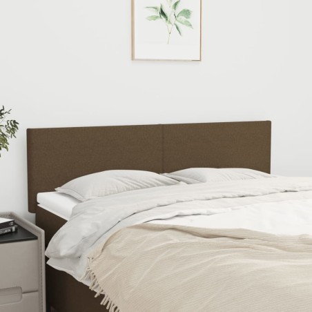 vidaXL Kopfteile 2 Stk. Dunkelbraun 72x5x78/88 cm Stoff