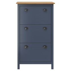 vidaXL Schuhschrank Hill Grau 72x35x124 cm Massivholz Kiefer
