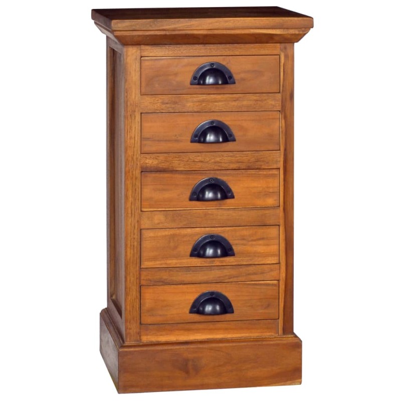 vidaXL Schrank mit 5 Schubladen 35x30x60 cm Teak Massivholz vidaXL Schrank mit 5 Schubladen 35x30x60 cm Teak Massivholz