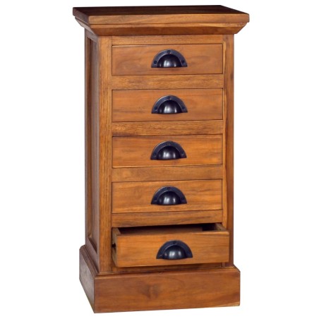 vidaXL Schrank mit 5 Schubladen 35x30x60 cm Teak Massivholz