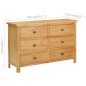 vidaXL Schubladenschrank 105 x 33,5 x 73 cm Massivholz Eiche vidaXL Schubladenschrank 105 x 33,5 x 73 cm Massivholz Eiche