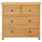 vidaXL Kommode 80×35×75 cm Massivholz Eiche vidaXL Kommode 80×35×75 cm Massivholz Eiche