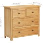 vidaXL Kommode 80×35×75 cm Massivholz Eiche vidaXL Kommode 80×35×75 cm Massivholz Eiche