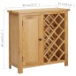 vidaXL Weinschrank für 11 Flaschen 80 x 32 x 80 cm Eiche Massivholz vidaXL Weinschrank für 11 Flaschen 80 x 32 x 80 cm Eiche Massivholz