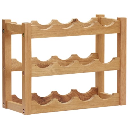 vidaXL Weinregal für 12 Flaschen 47 x 21 x 36 cm Eiche Massivholz   