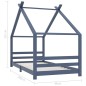 vidaXL Kinder-Bettgestell Grau Massivholz Kiefer 90x200 cm vidaXL Kinder-Bettgestell Grau Massivholz Kiefer 90x200 cm