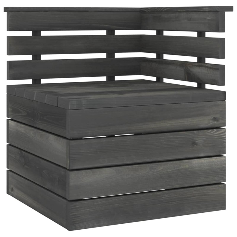 vidaXL Garten-Paletten-Ecksofa Massivholz Kiefer Dunkelgrau vidaXL Garten-Paletten-Ecksofa Massivholz Kiefer Dunkelgrau
