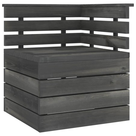 vidaXL Garten-Paletten-Ecksofa Massivholz Kiefer Dunkelgrau