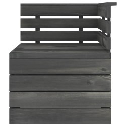 vidaXL Garten-Paletten-Ecksofa Massivholz Kiefer Dunkelgrau
