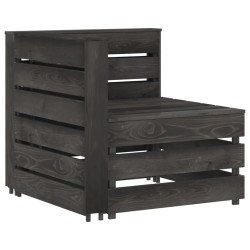 vidaXL Garten-Paletten-Ecksofa Grau Imprägniertes Kiefernholz