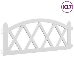 vidaXL Rasenkanten 17 Stk. Weiß 10 m PP