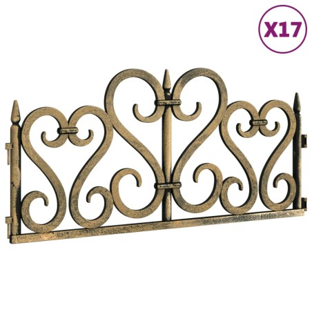 vidaXL Rasenkanten 17 Stk. Golden 10 m PP