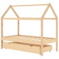 vidaXL Kinderbett mit Schublade Massivholz Kiefer 80x160 cm vidaXL Kinderbett mit Schublade Massivholz Kiefer 80x160 cm
