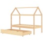 vidaXL Kinderbett mit Schublade Massivholz Kiefer 80x160 cm vidaXL Kinderbett mit Schublade Massivholz Kiefer 80x160 cm