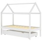 vidaXL Kinderbett mit Schublade Weiß Massivholz Kiefer 80x160 cm vidaXL Kinderbett mit Schublade Weiß Massivholz Kiefer 80x160 cm