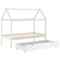vidaXL Kinderbett mit Schublade Weiß Massivholz Kiefer 80x160 cm vidaXL Kinderbett mit Schublade Weiß Massivholz Kiefer 80x160 cm