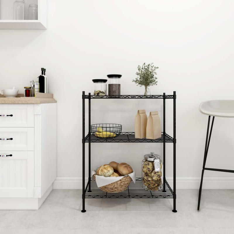 vidaXL Lagerregal mit 3 Böden 60x35x76 cm Schwarz 150 kg vidaXL Lagerregal mit 3 Böden 60x35x76 cm Schwarz 150 kg