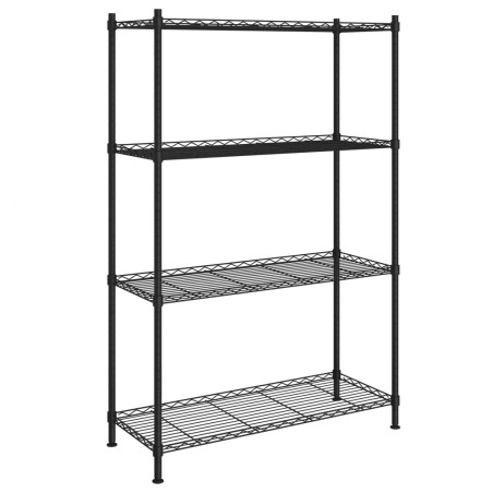 vidaXL Lagerregal mit 4 Böden 90x35x137 cm Schwarz 200 kg