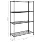 vidaXL Lagerregal mit 4 Böden 90x35x137 cm Schwarz 200 kg vidaXL Lagerregal mit 4 Böden 90x35x137 cm Schwarz 200 kg
