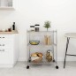 vidaXL Lagerregal mit 3 Böden und Rollen 60x35x81 cm Verchromt 150 kg vidaXL Lagerregal mit 3 Böden und Rollen 60x35x81 cm Verchromt 150 kg