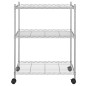 vidaXL Lagerregal mit 3 Böden und Rollen 60x35x81 cm Verchromt 150 kg vidaXL Lagerregal mit 3 Böden und Rollen 60x35x81 cm Verchromt 150 kg