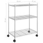 vidaXL Lagerregal mit 3 Böden und Rollen 60x35x81 cm Verchromt 150 kg vidaXL Lagerregal mit 3 Böden und Rollen 60x35x81 cm Verchromt 150 kg