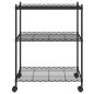 vidaXL Lagerregal mit 3 Böden und Rollen 60x35x81 cm Schwarz 150 kg vidaXL Lagerregal mit 3 Böden und Rollen 60x35x81 cm Schwarz 150 kg