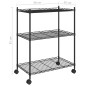 vidaXL Lagerregal mit 3 Böden und Rollen 60x35x81 cm Schwarz 150 kg vidaXL Lagerregal mit 3 Böden und Rollen 60x35x81 cm Schwarz 150 kg