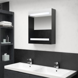 vidaXL LED-Bad-Spiegelschrank Grau 50x14x60 cm