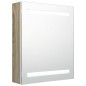 vidaXL LED-Bad-Spiegelschrank Weiß und Eichen-Optik 50x14x60 cm vidaXL LED-Bad-Spiegelschrank Weiß und Eichen-Optik 50x14x60 cm